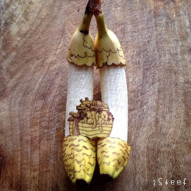 Тайные послания проявляются на бананах  art, банан, искусство, красивая еда