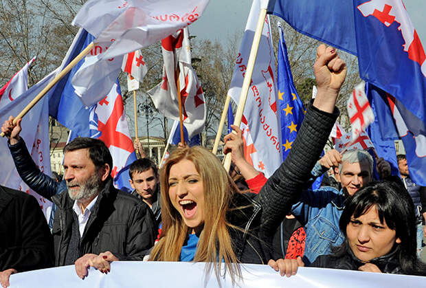 Митинг сторонников Михаила Саакашвили в Тбилиси, 21 марта 2015 года