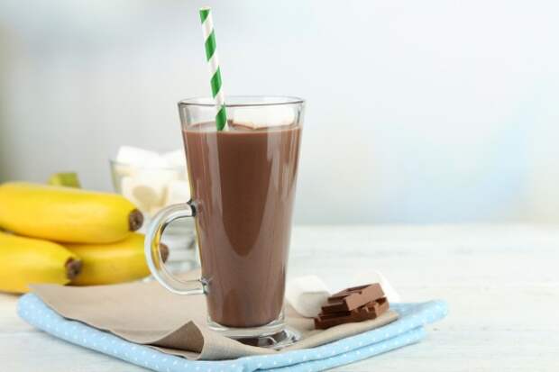 Шоколадно-кофейный коктейль с бананом