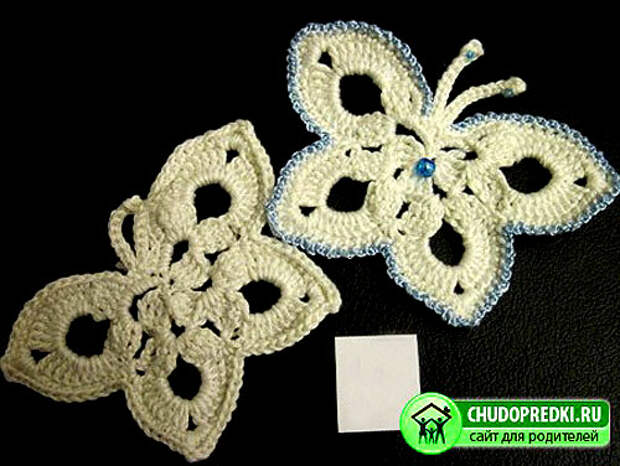 Бабочки вязанная крючком