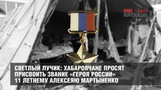 Светлый лучик: хабаровчане просят присвоить звание «Героя России» 11 летнему Алексею Мартыненко