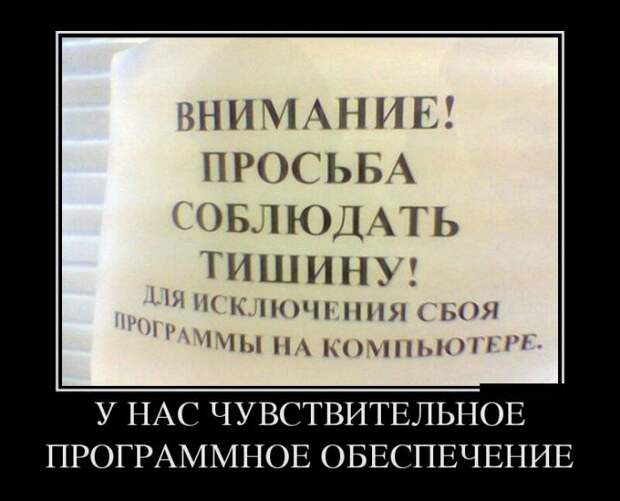 У нас чувствительное программное обеспечение демотиваторы, картинки, юмор