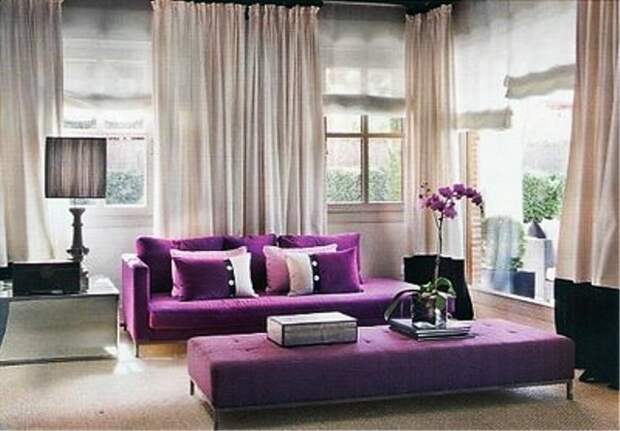 Фиолетовый цвет в интерьере и его сочетание
