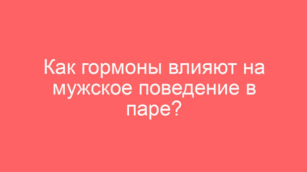 Как гормоны влияют на мужское поведение в паре?