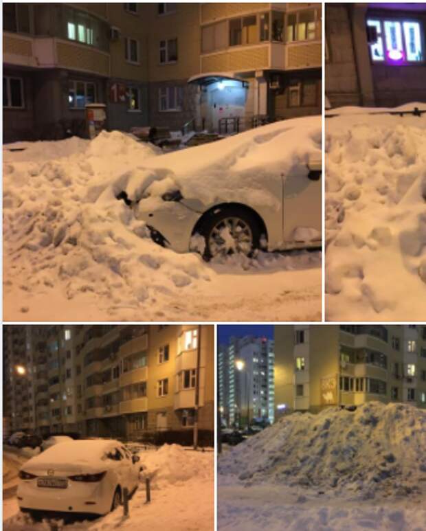 При уборке снега во дворе на Кашенкином Лугу повредили автомобиль
