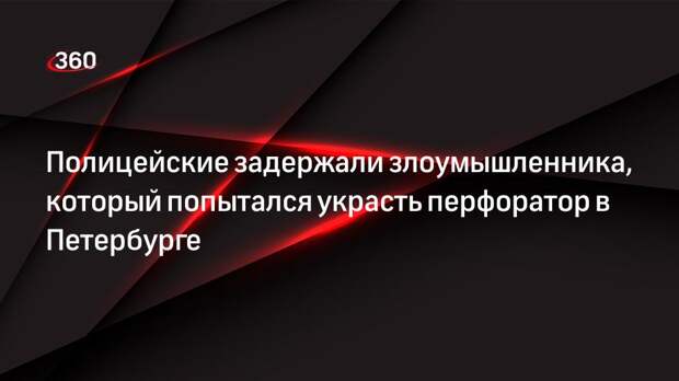 Полицейские задержали злоумышленника, который попытался украсть перфоратор в Петербурге