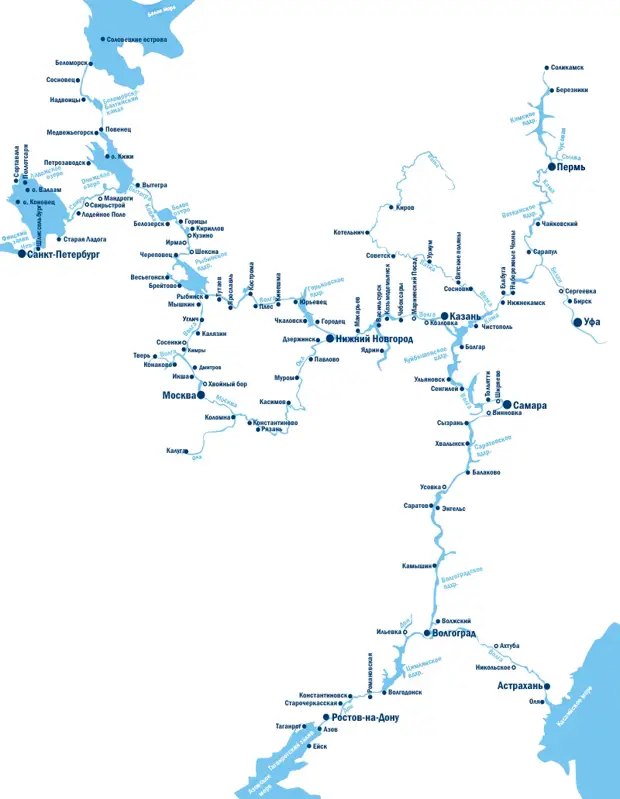 Карта речных круизов