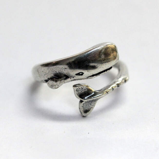 Серебряное кольцо Моби Дик   дизайн, книги, креатив, украшения