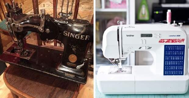 Швейная машинка в мире, вещи, изменились, прошлое, тогда и сейчас