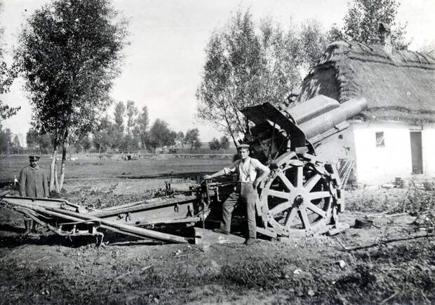 Гаубица Morser калибра 21 см на территории Российской империи (1917 год)