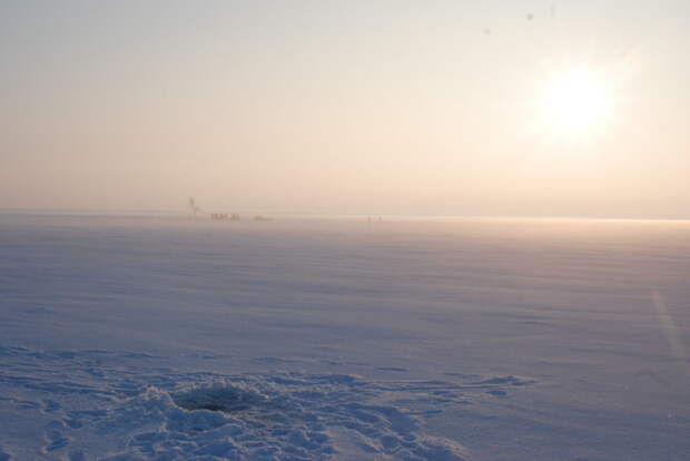 Туман создал сложности в поисках дороги к нашему берегу зима, рыбалка
