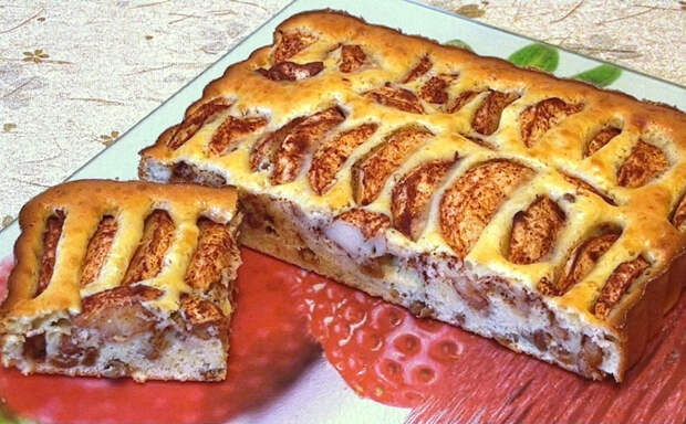 Яблочный пирог с изюмом на сметане Рецепт, Видео, Видео рецепт, Кулинария, Десерт, Выпечка, Пирог, Длиннопост
