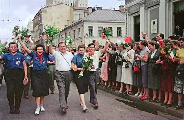 Всемирный фестиваль молодёжи 1957 года в Москве в фотографиях СССР., Фестиваль, молодёжь, фото
