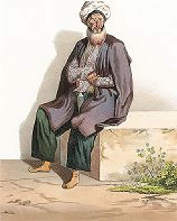Хаджи Мехмет, старейшина Дагестанского селения. "Costumes du Caucase", л. 54, Париж, 1840-е гг. 