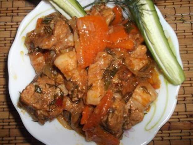 Тушёное мясо в кисло-сладком соусе