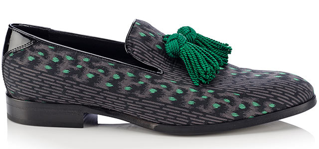 Photo 02-Jimmy-Choo-FOXLEY--STRIPED-JACQUARD-FABRIC--BLACK-DARK-MINT.jpg