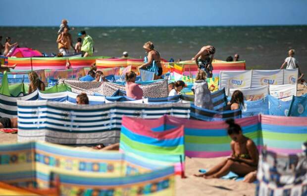 пляжные перегородки на Балтийском море