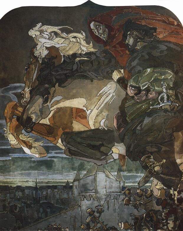 Полет Фауста и Мефистофеля. 1896 Полет Фауста и Мефистофеля. 1896 Врубель, биография, великие имена, искусство, картины, керамика, творчество, художник