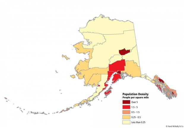 Плотность населения аляска, наша, факты