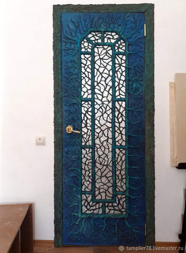 Декор двери в эльфийском стиле из папье-маше, фото № 21