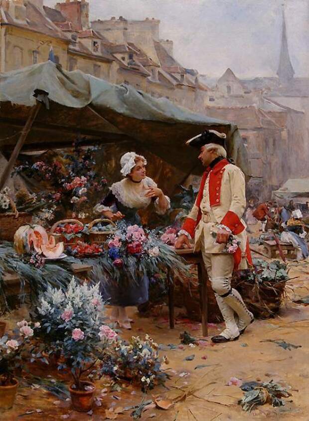 Цветочницы. Французский художник Louis Marie de Schryver (1862-1942) 