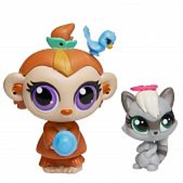 Игрушка Littlest Pet Shop Обезьянка и енот Зверюшка с детенышем