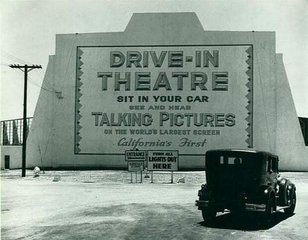 Первый Drive-In, Лос-Анджелес, 1935 20 век, история, фотографии