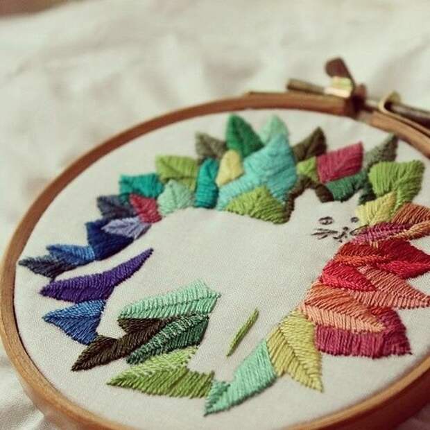 Negative space embroidery: интересный прием в вышивке