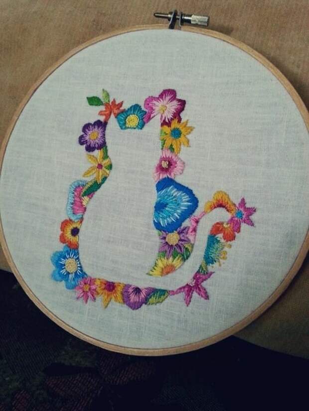 Negative space embroidery: интересный прием в вышивке