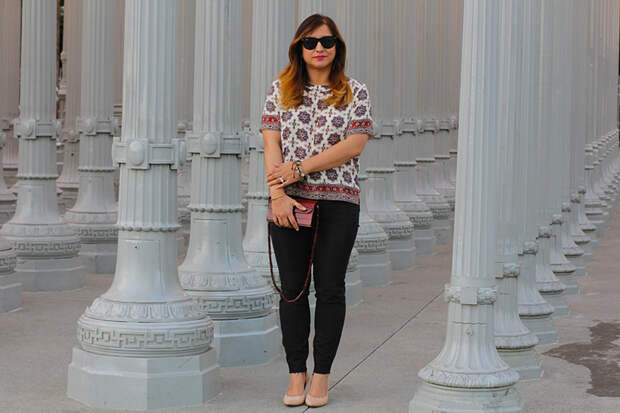 LACMA lights outfit Madewell + Nordstrom