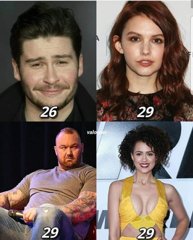 Возраст актеров, снимающихся в сериале "Игра престолов" Возраст актеров, снимающихся в сериале "Игра престолов"