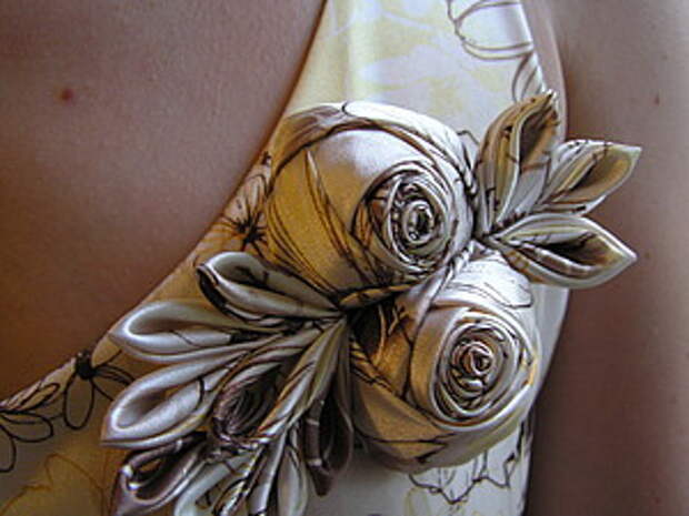 Роза из ткани handmade