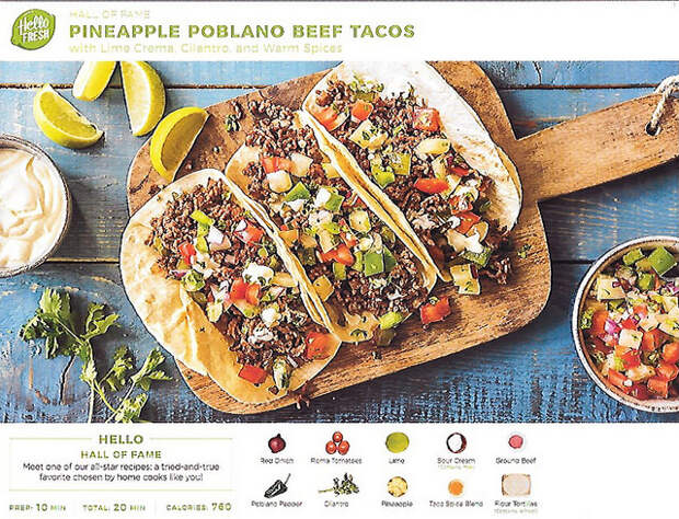 HelloFresh Recipe Card
