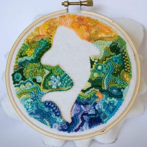 Negative space embroidery: интересный прием в вышивке