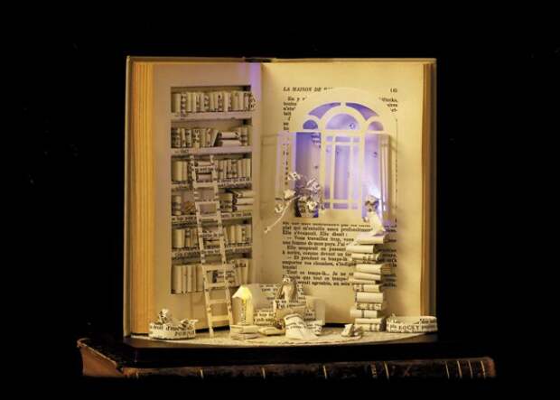 удивительные скульптуры из старых книг (16)