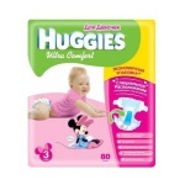Подгузники Huggies Ultra Comfort для девочек 3 (5-9 кг) 80 шт