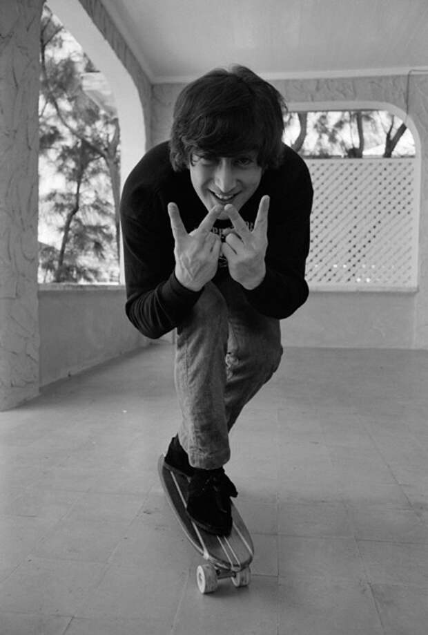 John Lennon Skateboarding 1965 during Help