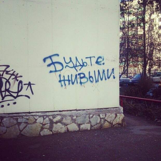Когда надписи на стенах смотрят прямо в душу надпись, стена, юмор