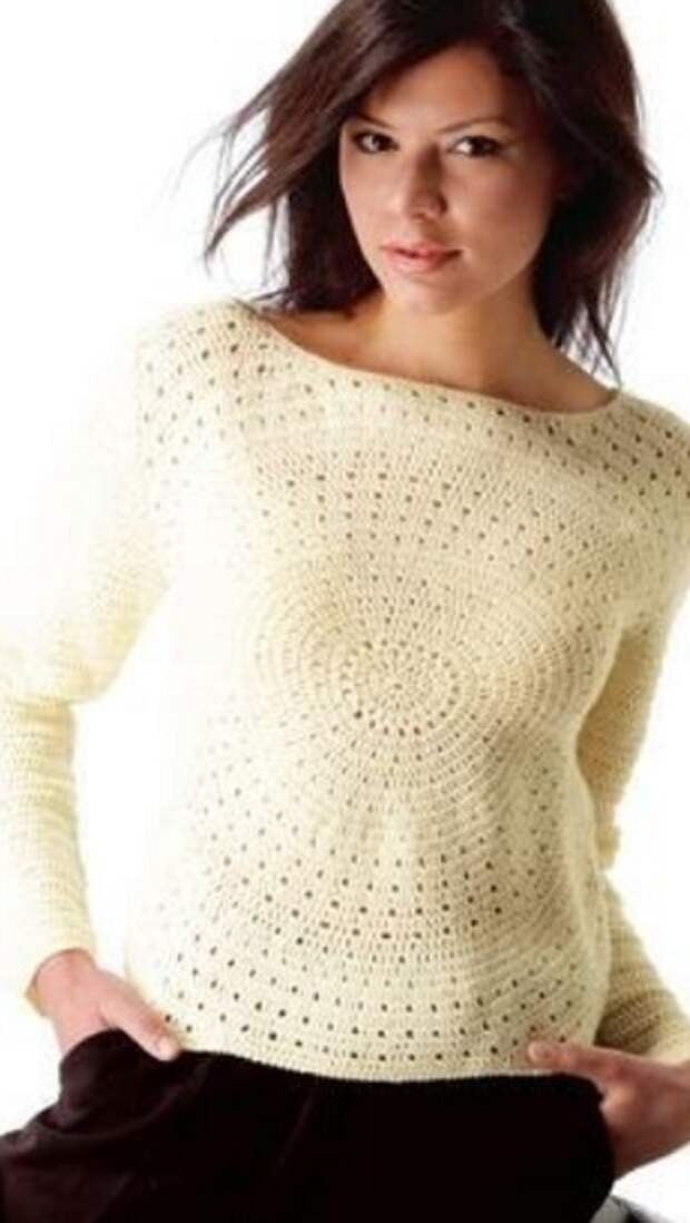 Пуловер крючком для женщин