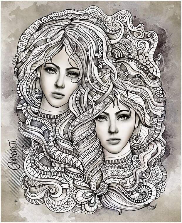 Coloring for adults. Kleuren voor volwassenen: 