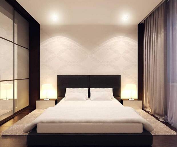 Спальня в японском стиле выглядит очень современно и привлекательно.