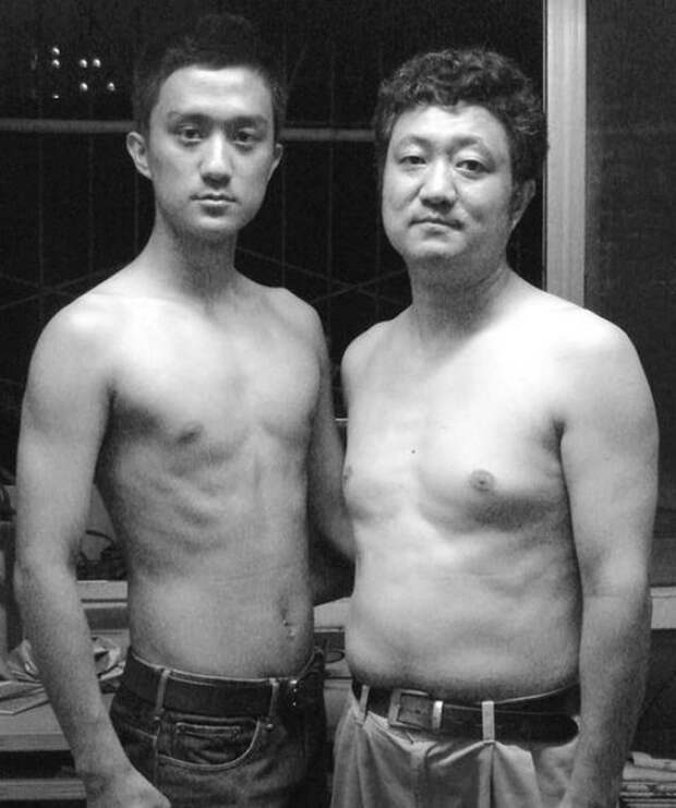 отец и сын фотографировались 30 лет вместе
