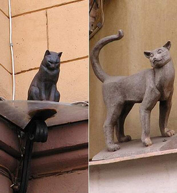 Кот Елисей и кошка Василиса - миниатюры, установленные в память о блокадных кошках, которые были завезены из Ярославской области для спасения города от крыс. Адрес: Россия, Санкт-Петербург, ул. Малая Садовая Кот Елисей и кошка Василиса - миниатюры, установленные в память о блокадных кошках, которые были завезены из Ярославской области для спасения города от крыс. Адрес: Россия, Санкт-Петербург, ул. Малая Садовая