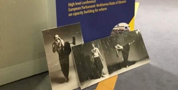 В Европарламенте убрали фото украинского националиста ВСУ со свастикой