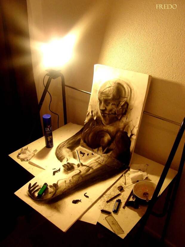 трехмерные рисунки простым карандашом 3d иллюзии  (23)