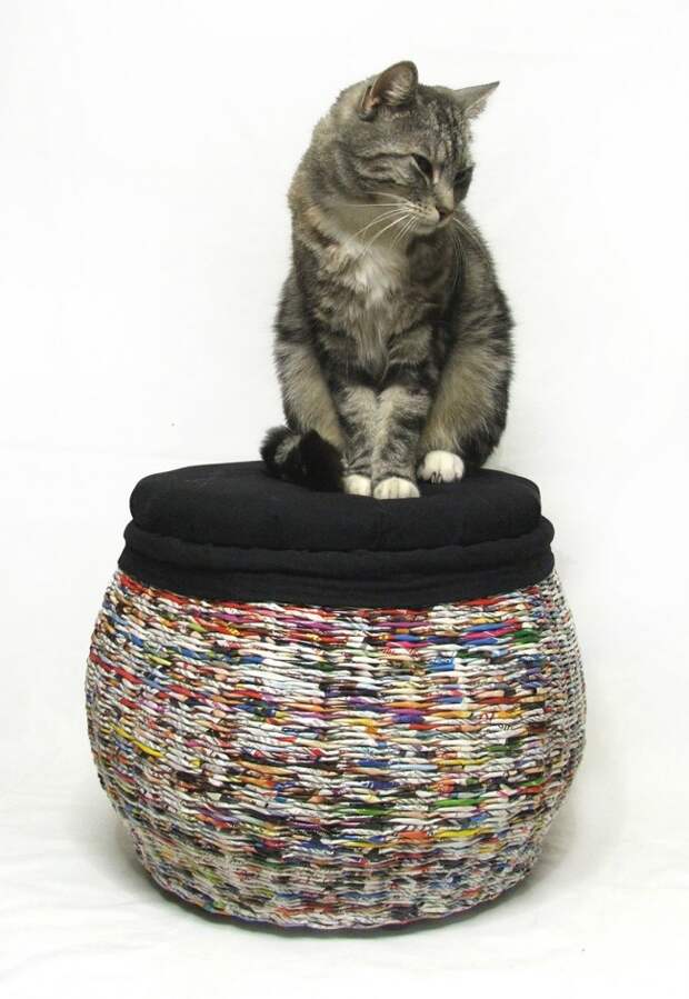 Плетеные корзины из газетных трубочек - стильный и бюджетный вариант декора для вашего дома