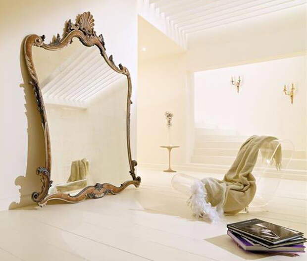 зеркало в интерьере, напольное зеркало, напольные зеркала фото, элементы декора, зеркала в раме, фото красивых интерьеров