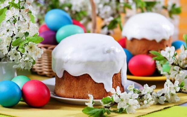 пасха с крашеными яйцами