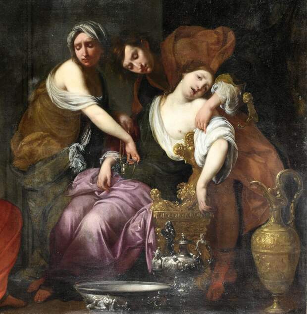 Рахиль, родившая Иосифа (Rachel giving Birth to Joseph) (совм с мастерской)_156 х 204_х.,м._Частное собрание_деталь 2.jpg Рахиль, родившая Иосифа (Rachel giving Birth to Joseph) (совм с мастерской)_156 х 204_х.,м._Частное собрание_деталь 2.jpg