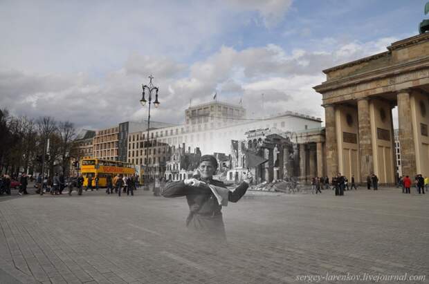18. Берлин 1945-2010 Регулировщица у Бранденбургских ворот. Связь времен, берлин, история, фото